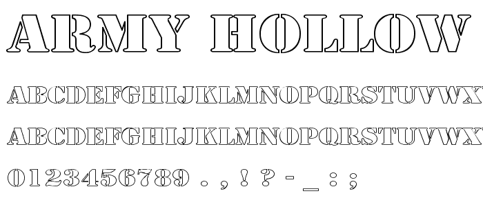 Army Hollow Wide font